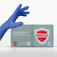 SHIRUDO 7th Sense Violet Blue Nitrile Disposable Glove - LD technology, powder free (9"/3.7g/100pcs)