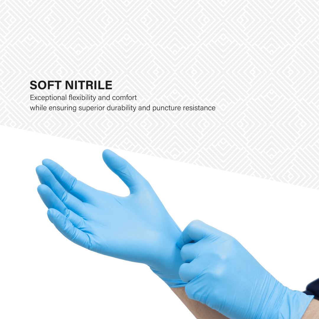 SHIRUDO CHEMAX Nitrile Disposable Glove - Blue (9"/4.2g/100 Pcs)