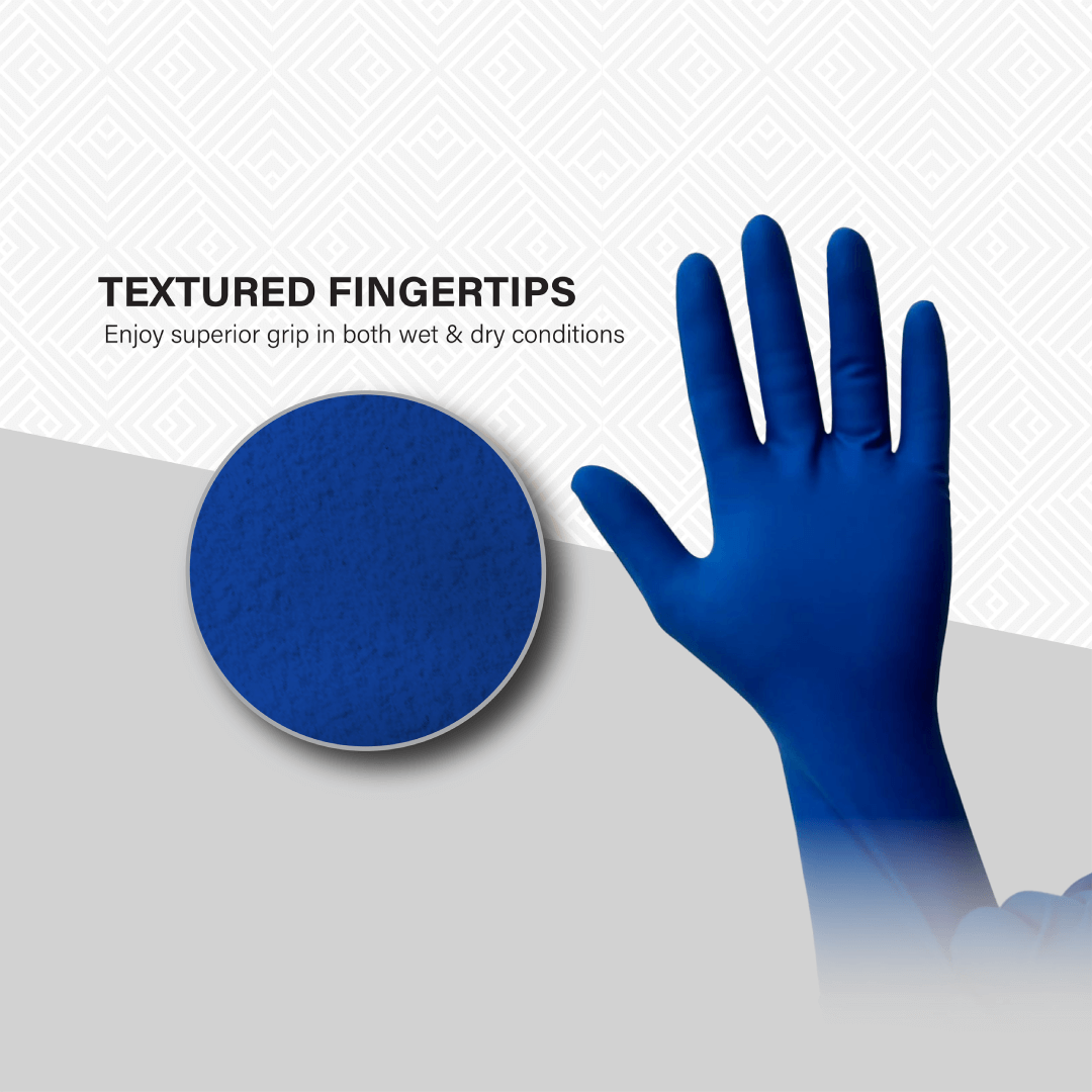 SHIRUDO HRPro High Risk Latex Disposable Glove - Blue (12"/18.5g/50 Pcs)