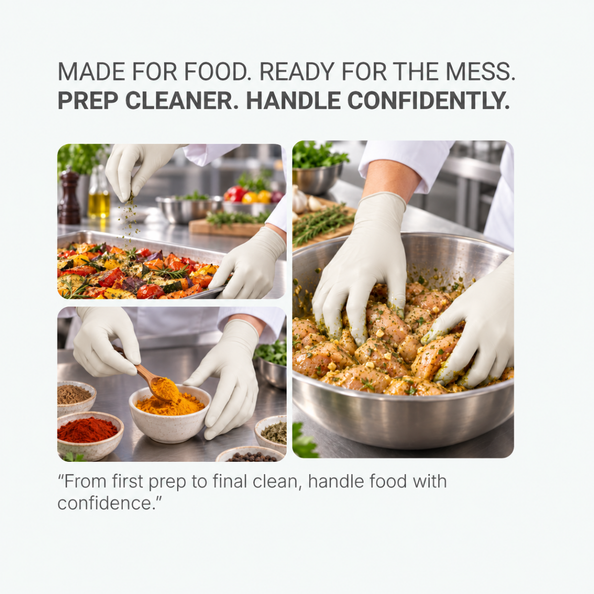 Confidenz Halal White Nitrile Disposable Glove, Food Safe (9.5