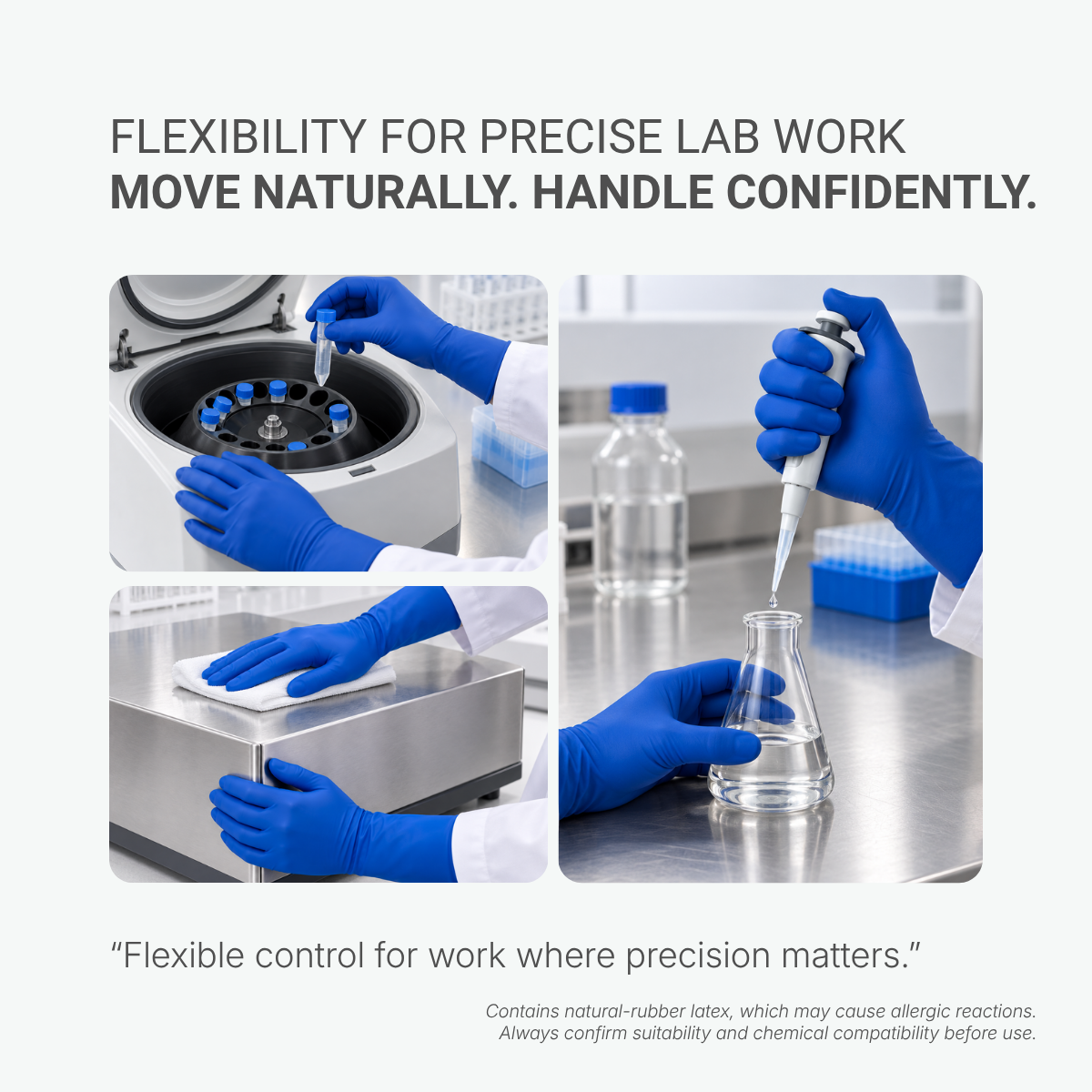 Shirudo HRpro High Risk Blue Latex Disposable Glove (11.6"/18.5g/50pcs)