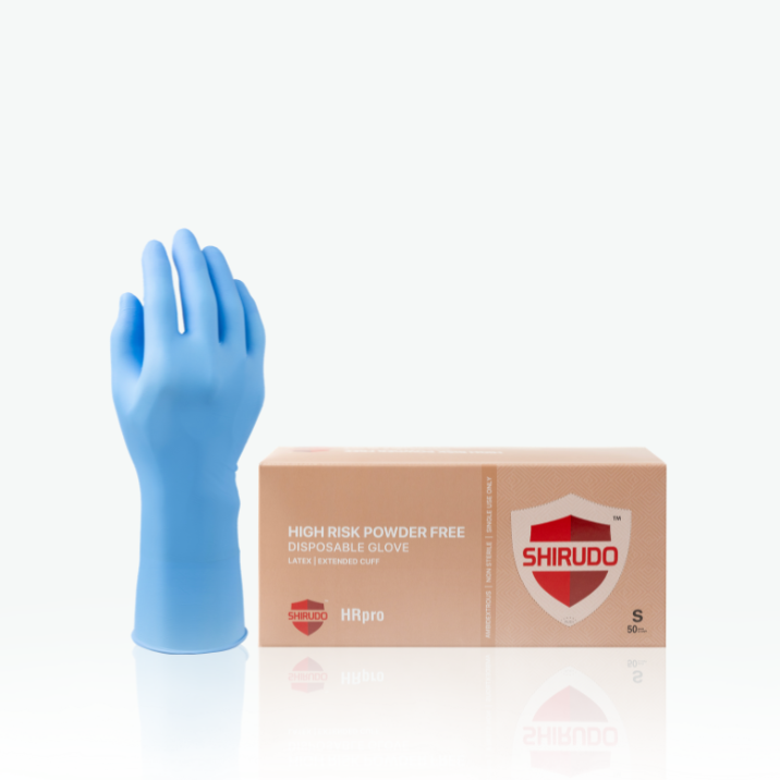 Shirudo HRpro High Risk Light Blue Nitrile Disposable Glove (11.6"/6.7g/100pcs)
