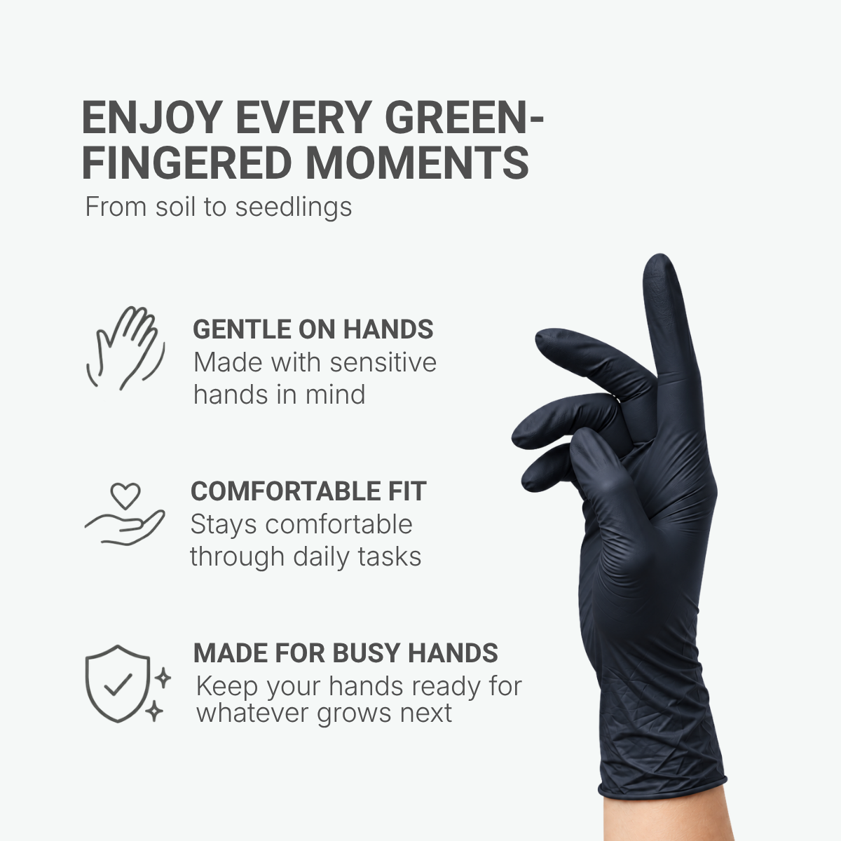 Shirudo 7th Sense Nitrile Disposable Glove, LD Technology™, Food Safe (9.5