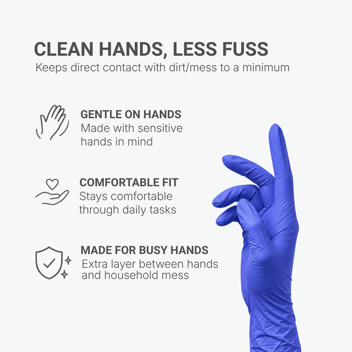 Shirudo 7th Sense Violet Blue Nitrile Disposable Glove, LD Technology™, Food Safe (9.5