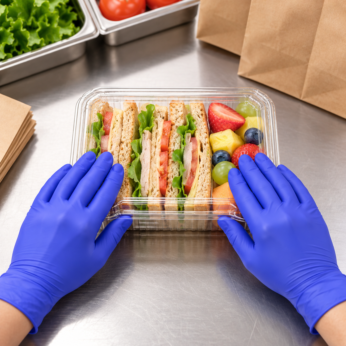 Shirudo 7th Sense Violet Blue Nitrile Disposable Glove, LD Technology™, Food Safe (9.5"/3.7g/100pcs)