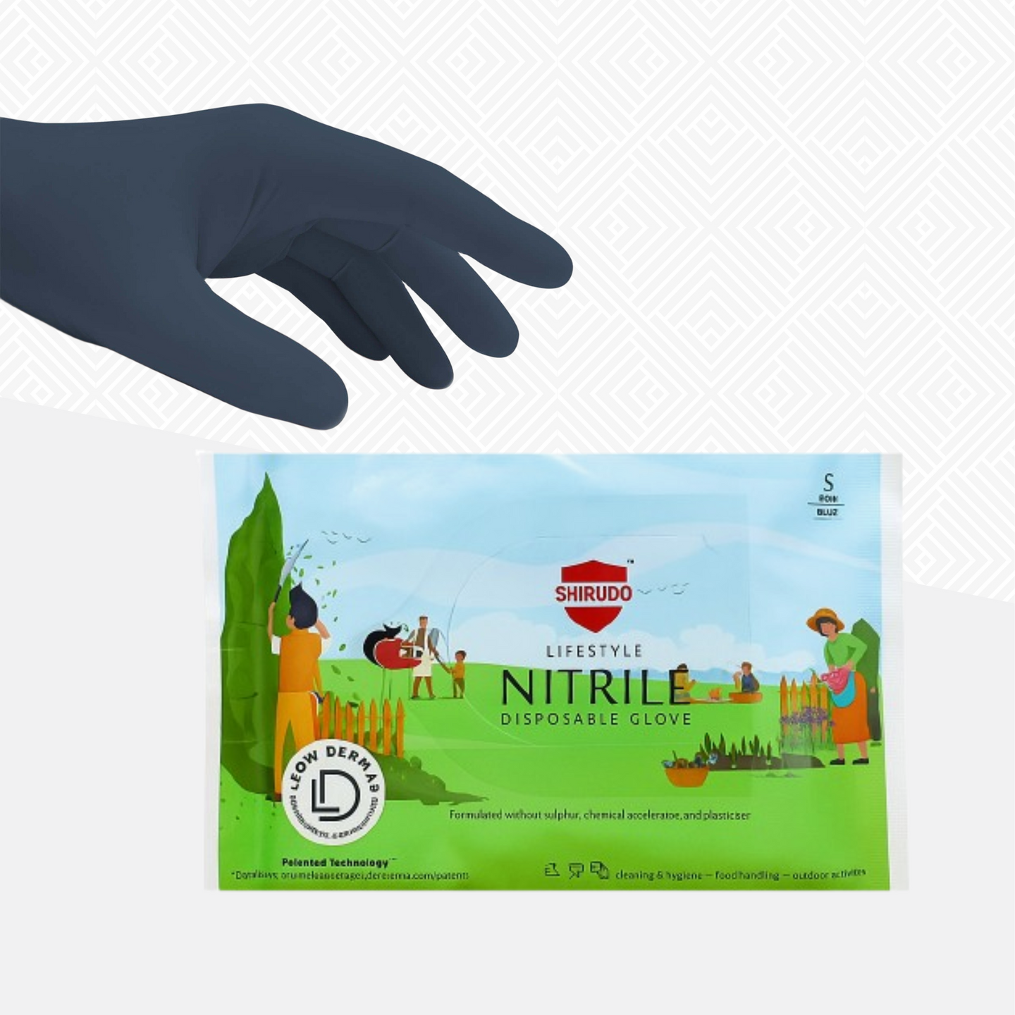 [Convenience Pack] SHIRUDO LifeStyle Series BerryBlue Nitrile Disposable Glove – LOW DERMA (3.2g/10pcs)